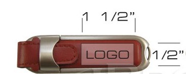 the logo size of leather usb flash drive